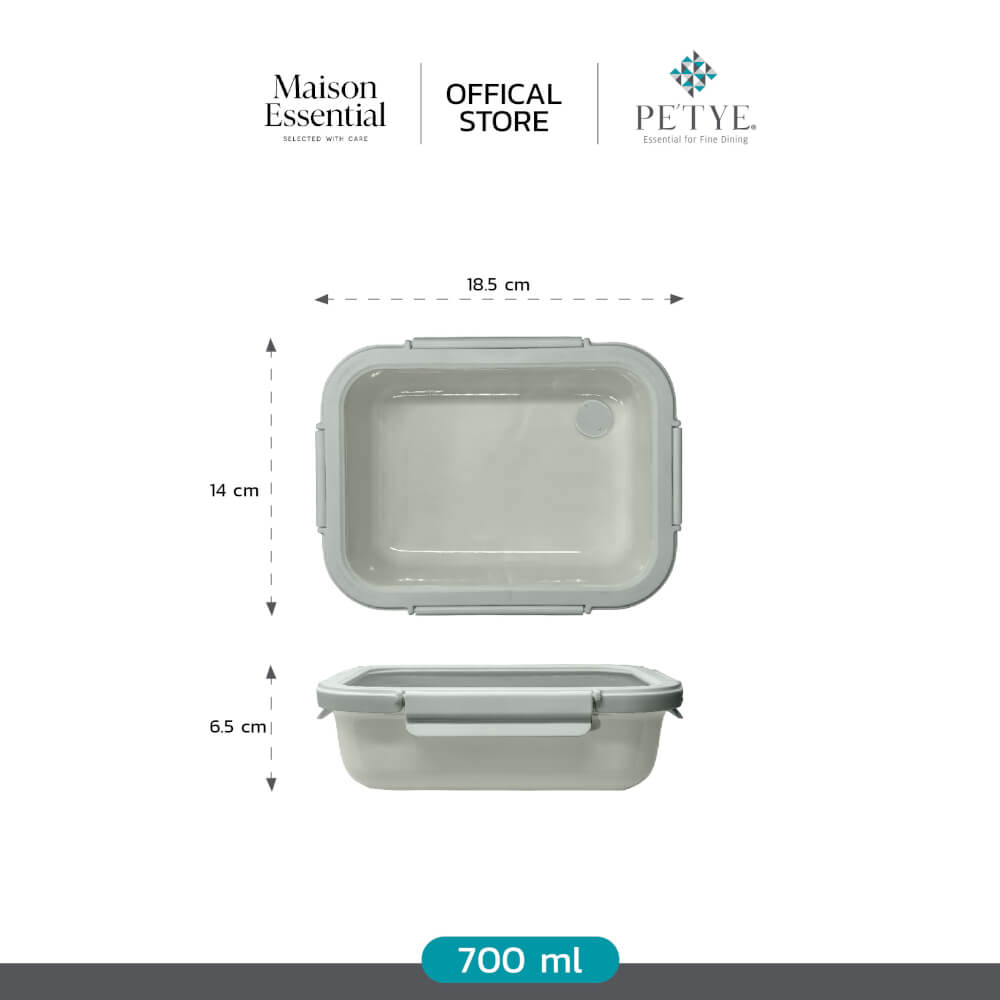 กล่องอาหาร เซรามิค PETYE รุ่น RC20 0.7 ลิตร สีเขียว_2